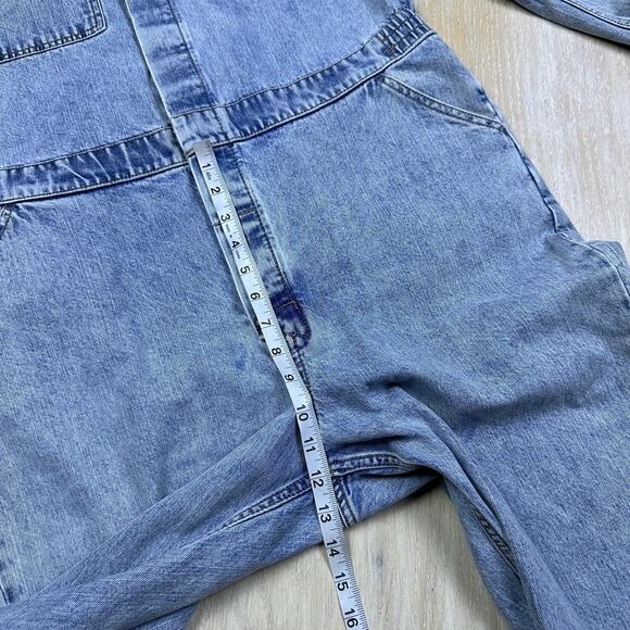 UO Cheap Monday Rigid Denim Boiler Suit Coverall Denim Jean Jumpsuit Medium - Picture 15 of 16